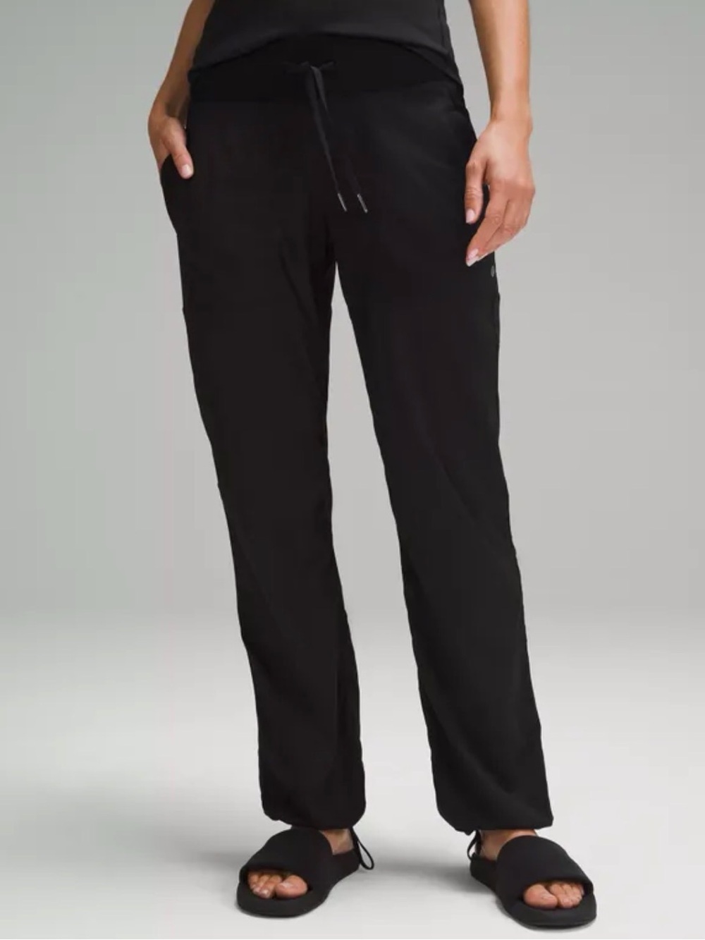 Lululemon Wide Leg Black Lounge Stretchy Pants Size 8
